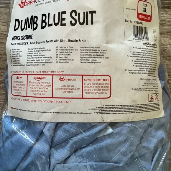 Light Blue Men's Suit with Hat - Picture 2 of 5